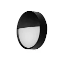Outdoor LED wall luminaire EYE with partial cover, IP65, 230V, 12W 3000/4000/5700K 1000lm 110°, structured black / opal