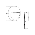 outdoor wall luminaire EYE half round, impact resistant, lateral light direction IP65, white matt 