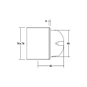 Brumberg Recessed LED socket luminaire WALL KIT68 with partial cover, IP20, square, 7.8x7.8cm, 230V, 1.5W 3000K 35lm, CRi >90, white