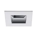Plafonnier encastré ALTERO-S angulaire, direct IP44, chrome, blanche gradable