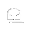 Brumberg Luminaire de plafond SUNNY MIDI / 44CM DALI-2 contrôlable par DALI, CCT Switch, direct / indirect IP20, noir mat gradable
