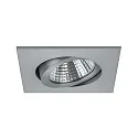 Downlight pivotant, carré IP20, aluminium mat gradable