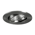 Recessed LED spot INDIWO68, IP20, cover round, Ø 8cm, Plug&Play 350mA, 5.5W 3000K 550lm 36°, swivelling 15°, matt titanium