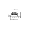 Brumberg Lumière encastrée IP65, scintillant, noir , transparent  6W 650lm 3000K 20-40° 20-40° CRI 80-89