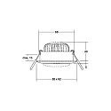Brumberg Recessed LED downlight, IP20, square, 8.2 x 8.2cm, Plug&Play 350mA, 7W 3000K 600lm 40°, structured silver