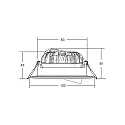 Brumberg Lumière encastrée BIG65 rond, pivotant LED IP65, nickel mat gradable 8W 730lm 3000K 20-40° 20-40° CRI 80-89