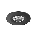 recessed luminaire OBIRA round, rigid, dimmable IP65, black matt dimmable 6,9W 550lm 3000K 38° CRI >80