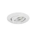 Downlight rond, pivotant GU10 IP20, blanche gradable