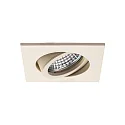 recessed spotlight TIRREL-R GU10 / PAR16 swivelling, square, with lamp socket GU10 IP20, textured sand beige dimmable