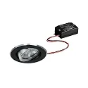 Downlight rond, pivotant IP20, aluminium, noir  