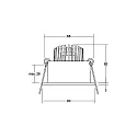 Brumberg recessed spotlight TIRRELDEEP LED DIM round, swivelling, for VDU workstation, set back IP20, white dimmable