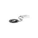 recessed spotlight TIRREL-R LED DIM round, swivelling IP20, glossy, black dimmable