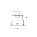 Brumberg Plafonnier encastré BINATO pivotant, rotatif, direct IP20, blanche gradable