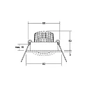 Brumberg recessed spotlight TIRREL-R LED DIM ROUND-CONVERTER round, swivelling IP20, powder coated, white dimmable