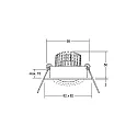 Brumberg Projecteur encastré TIRREL-S LED DIM ROUND-CONVERTER angulaire, pivotant IP20, blanche gradable
