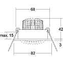 Brumberg Projecteur encastré TIRREL-R LED DIM CONNECTION-BOX rond, pivotant, contrôlable par DALI IP20, scintillant, noir gradable