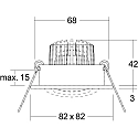 Brumberg Projecteur encastré TIRREL-S LED DIM CONNECTION-BOX angulaire, pivotant, pour VDU, contrôlable par DALI IP20, scintillant