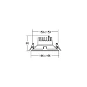 Brumberg ceiling recessed luminaire APOLLO MIDI square, direct IP20, silver, transparent dimmable