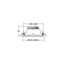 Brumberg ceiling recessed luminaire APOLLO MEGA square, direct IP20, black, transparent dimmable