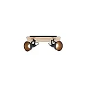 Luminaire de plafond DACTYL à 2 flammes, réglable E14 IP20, lumière en bois, noir mat gradable
