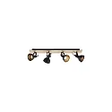Luminaire de plafond DACTYL 4 flammes, réglable E14 IP20, lumière en bois, noir mat gradable