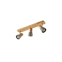 Luminaire de plafond BOLORIA 3 flammes, langue, réglable E14 IP20, lumière en bois gradable
