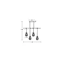 Brumberg pendant luminaire RUTILUS 4 flames E27 IP20, wood dimmable
