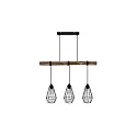 Luminaire à suspension RUTILUS 3 flammes E27 IP20, bois gradable