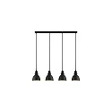 pendant luminaire DAPHNE 4 flames E27 IP20, black matt dimmable