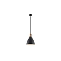 Luminaire à suspension BRENTHIS à 1 flamme E27 IP20, bois, noir gradable