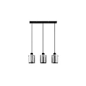 pendant luminaire MURRAY 3 flames, cylindrical E27 IP20, black matt dimmable