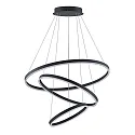 Luminaire à suspension GRAHAM 3 fois, forme de l'anneau IP20, noir mat gradable