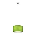 Pendant luminaire SOFT TUBE 380, Ø 38cm, 3 x E27 max. 60W, matt nickel / shade chintz green / diffuser PC
