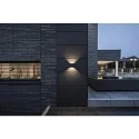 Brumberg Outdoor LED wall luminaire, IP54, 230V AC, Up/Down variabel, 18x15cm, 6W 3000K 150lm . 100°, structured graphite