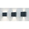 Brumberg Outdoor LED wall luminaire, IP54, 230V AC, Up/Down variabel, 18x15cm, 6W 3000K 150lm . 100°, structured graphite