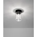 Brumberg Plafonnier extérieur COOQUEE rond E27 IP65, noir, transparent 