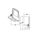 Brumberg Projecteur MATRIX pivotant IP66, titane, transparent 