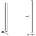 Brumberg Luminaire mural d'extérieur MASBATE 100CM angulaire, CCT Switch, commutable IP65, noir mat 
