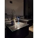 Brumberg Lampe de table à accu ROSS Bas, avec variateur tactile IP54, bleu gradable