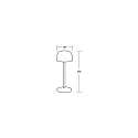 Brumberg battery table lamp ROSS down, with touch dimmer IP54, yellow dimmable