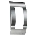 Outdoor wall luminaire AQUA QUADRAT, IP44, E27, stainless steel / opal glass, brushed