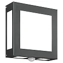 Outdoor wall luminaire AQUA LEGENDO with motion detector, IP44, 2x E27, stainless steel / opal glass, anthracite