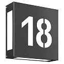 House number luminaire AQUA LEGENDO, 2 digits (cut out), 2x E27, stainless steel / opal glass, anthracite