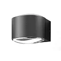 Luminaire mural d’extérieur haut bas, avec optique de lentille IP65, anthrazit 