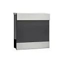 letterbox with newspaper holder INOX BAR - OPTIONAL USE adjustable, with lock, anthracite, stainless steel