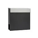 letterbox with newspaper holder INOX BAR - OPTIONAL USE adjustable, with lock, anthracite, stainless steel