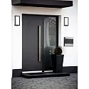 letterbox with newspaper holder INOX BAR - OPTIONAL USE adjustable, with lock, anthracite, stainless steel