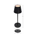 CMD Creative Metalldesign Lampe de table à accu avec connexion USB IP44, couvert de poudre, noir mat gradable