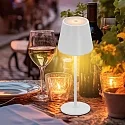 CMD Creative Metalldesign battery table lamp with USB connection IP44, powder coated, white matt dimmable