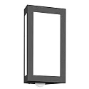 Outdoor wall luminaire AQUA LONG with motion detector, IP44, E27, stainless steel / opal glass, anthracite